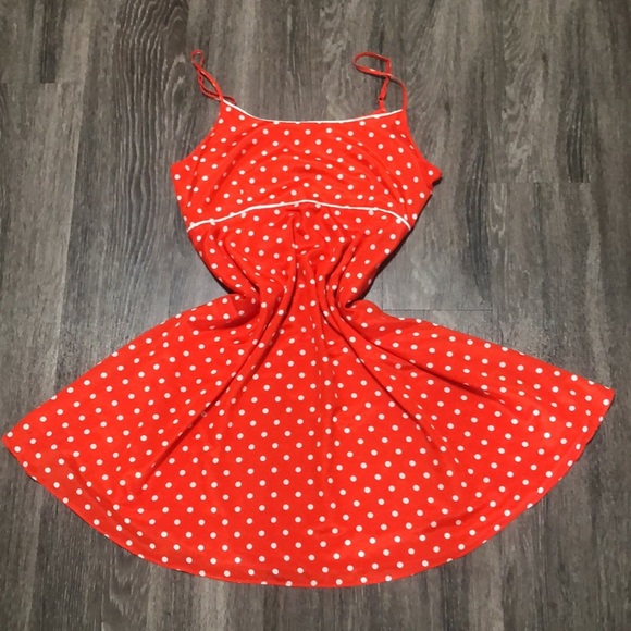 Forever 21 Orange Polka Dot Dress - Picture 3 of 9